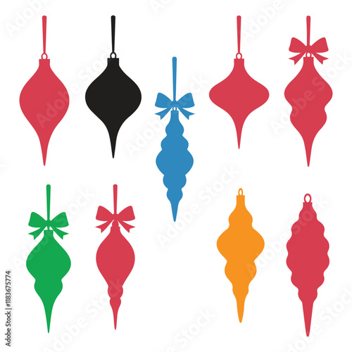 Elegant very style Ornament set  vector  Silhouettes A Diverse Collection of Vector Icons Festive Decorations 