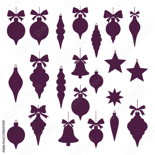 Elegant very style Ornament set  vector  Silhouettes A Diverse Collection of Vector Icons Festive Decorations 