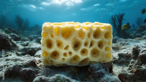 Underwater Coral Reef Sponge: Vibrant Marine Life photo