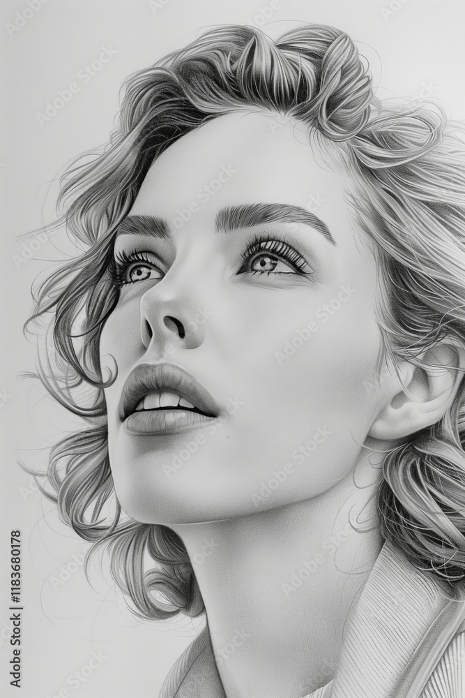Fototapeta premium A stunning portrait capturing a woman's beauty and grace with intricate detailing and soft features.