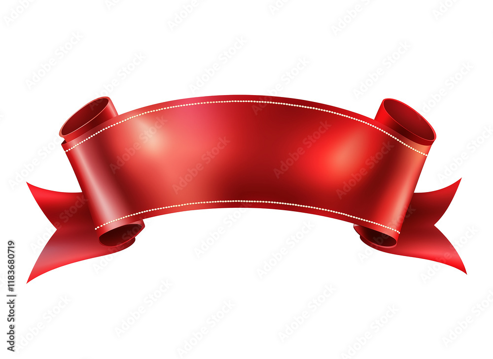 isolated red satin ribbon banner isolated red satin ribbon banner