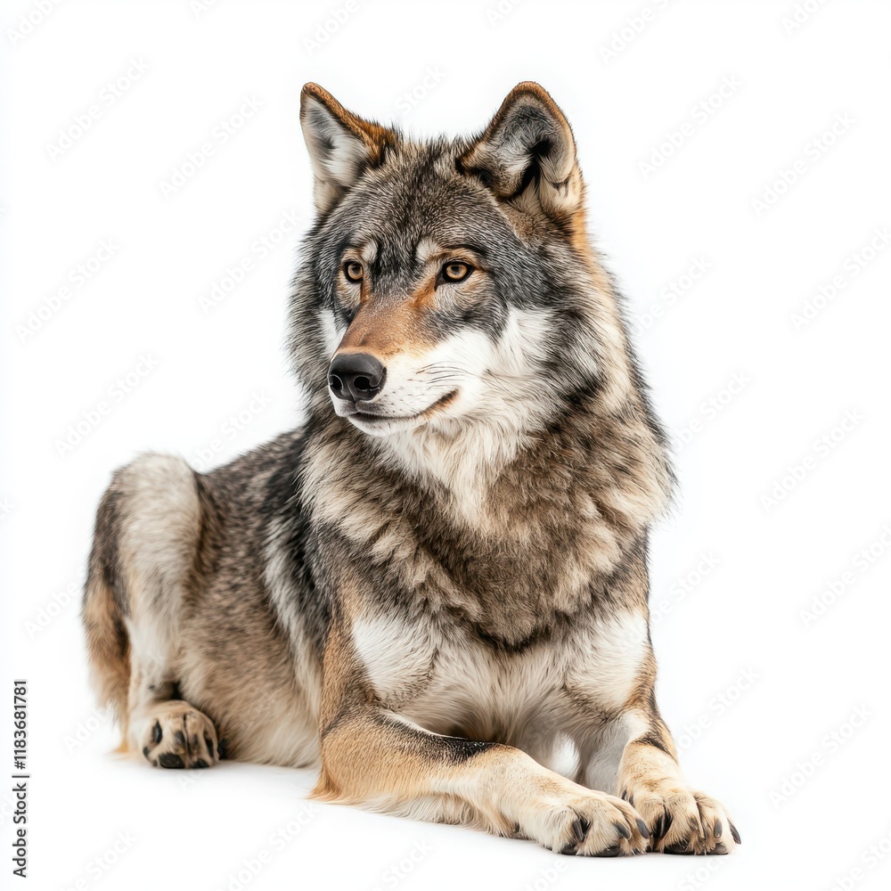 Obraz premium Wolf isolated on white background. 
