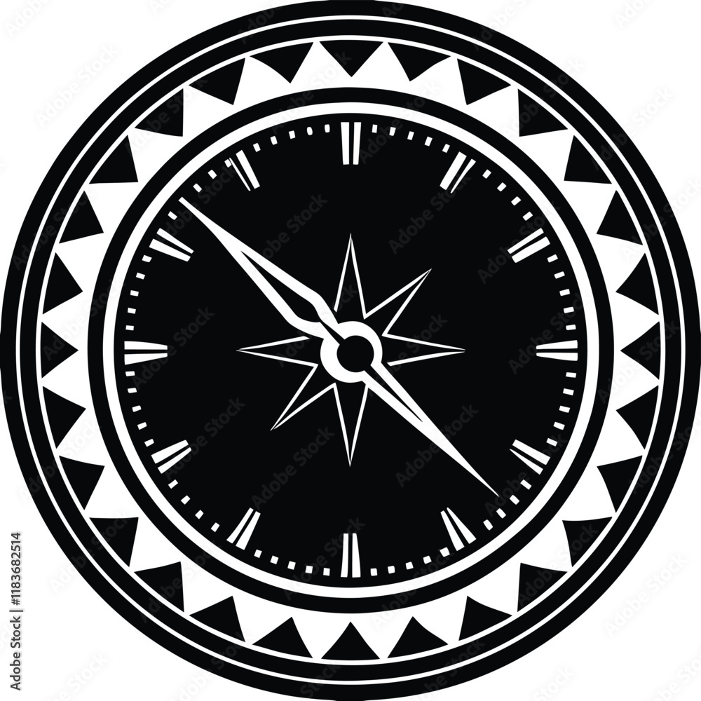 A round wall clock with bold numbers and a clock. A round wall clock with bold numbers and a clock.