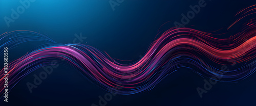 Vibrant abstract design showcasing flowing lines in rich colors against a dark background
