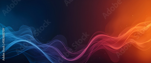 Abstract waves of color blending in a digital space with a gradient backdrop