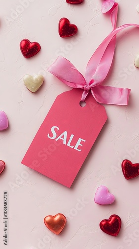 Charming Valentine's Sale Tag with Hearts