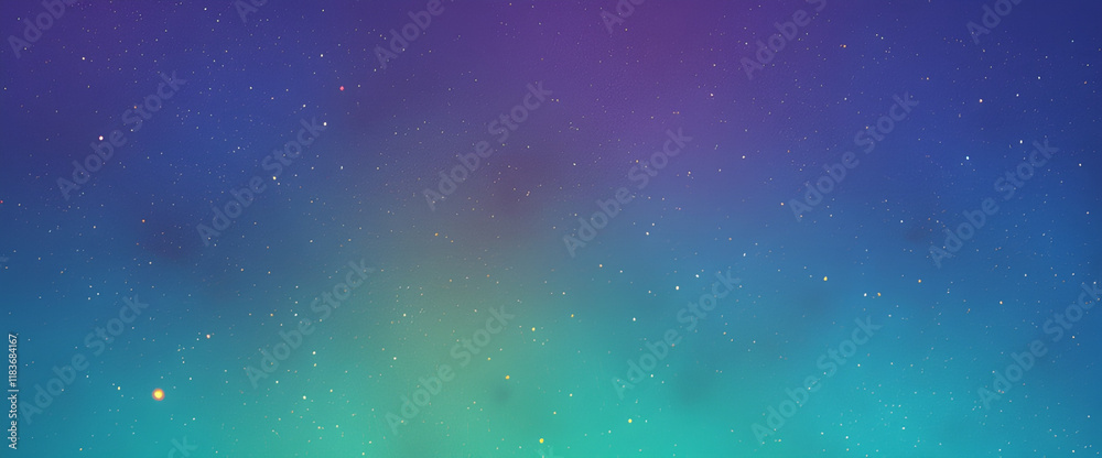 Obraz premium Night sky filled with stars above a vibrant gradient of colors in the atmosphere