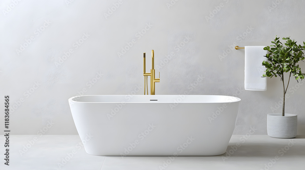 Modern luxury bathroom interior in navy blue and gold colors Modern luxury bathroom interior in navy blue and gold colors