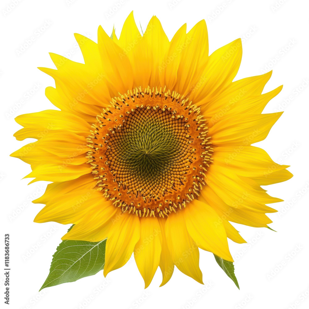 Fototapeta premium sunflower bloom isolated on black