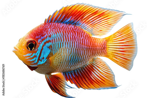 colorful tropical fish on white background