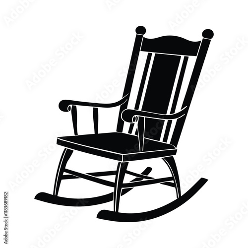 Wooden rocking chair isolated on a white background for relaxation and home interior design