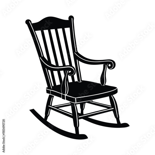 Wooden rocking chair isolated on a white background for relaxation and home interior design