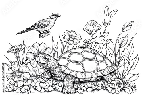 coloring book for kids, cute animal theme. can be printed or colored using digital equipment photo