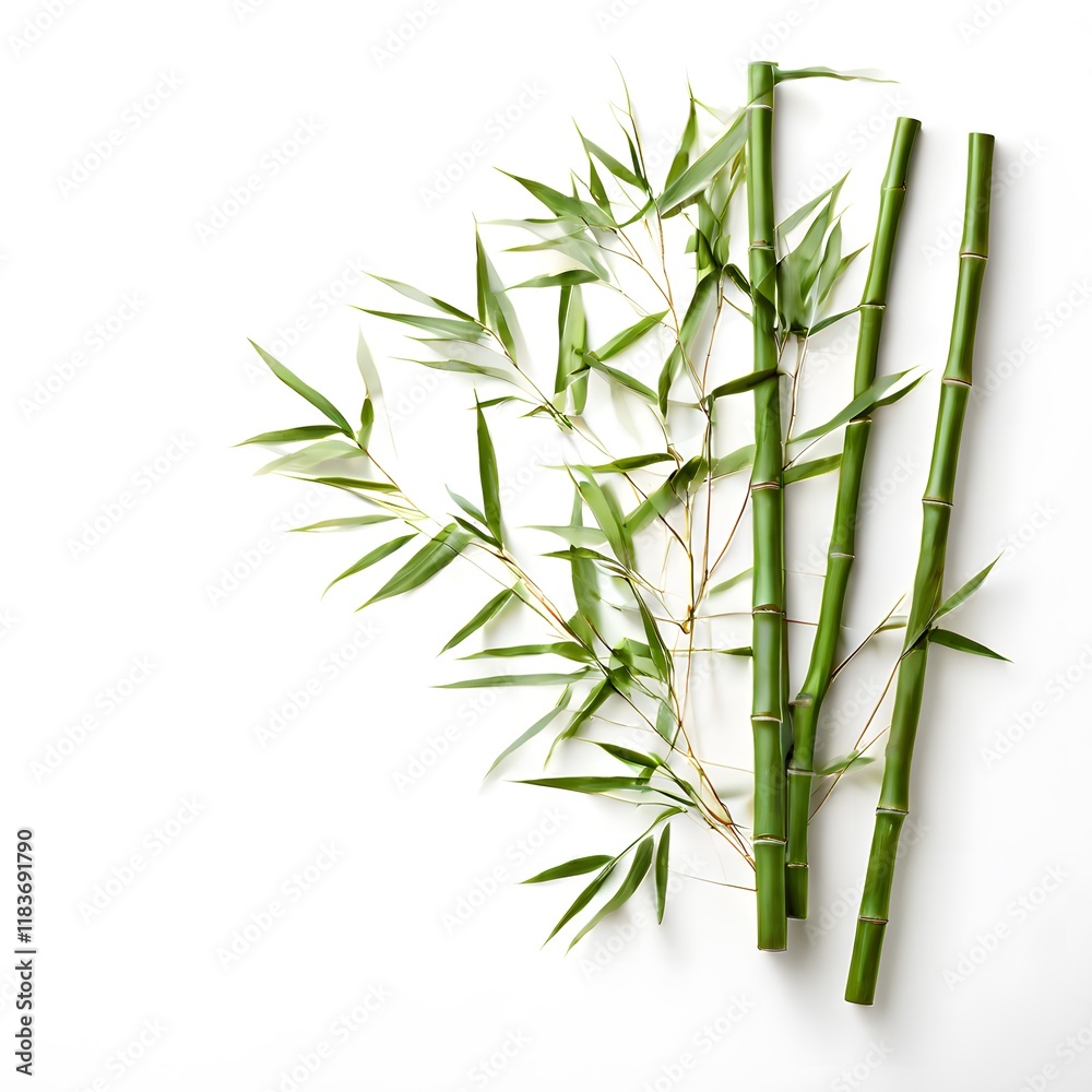 Obraz premium A beautiful green bush tree isolated on a white background