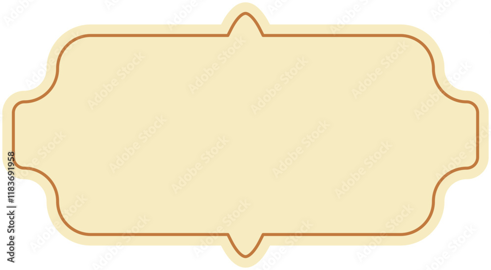 Elegant Pastel Yellow Decorative Frame with Brown Border, Perfect for Vintage Designs or Text Elegant Pastel Yellow Decorative Frame with Brown Border, Perfect for Vintage Designs or Text