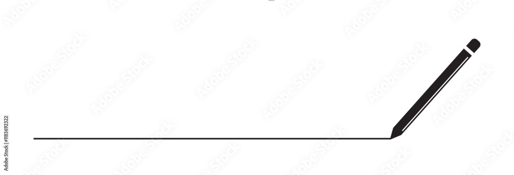 One continuous line illustration of a pencil. Line art of pencil. vector illustration. EPS 10 One continuous line illustration of a pencil. Line art of pencil. vector illustration. EPS 10