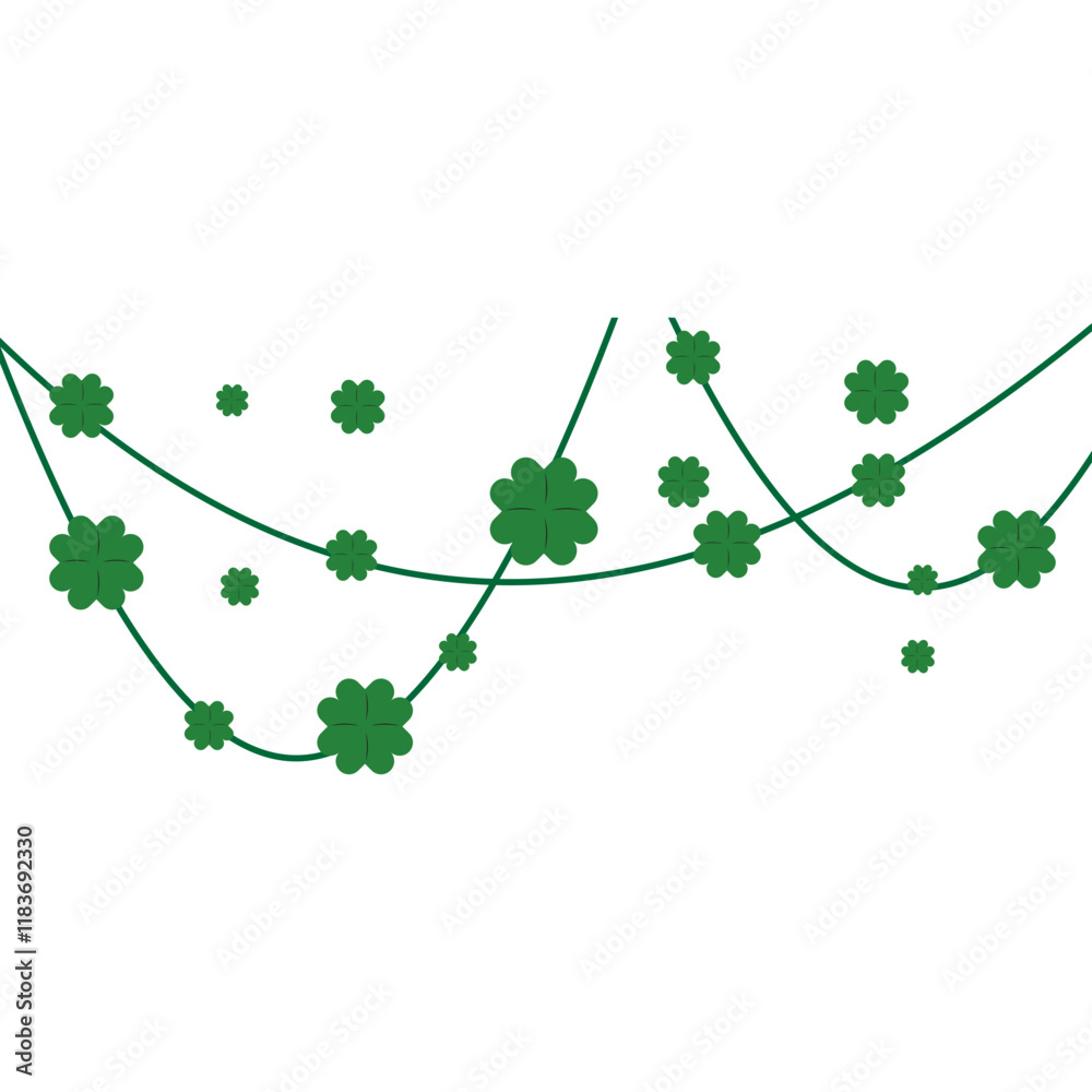 Naklejka premium St Patricks Day Clover Leaf Decoratios