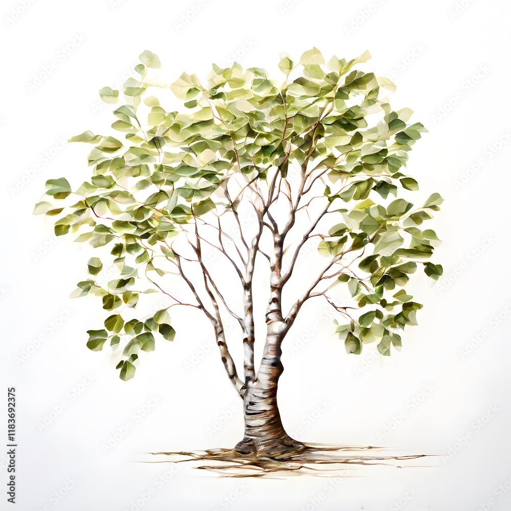 A beautiful green bush tree isolated on a white background A beautiful green bush tree isolated on a white background