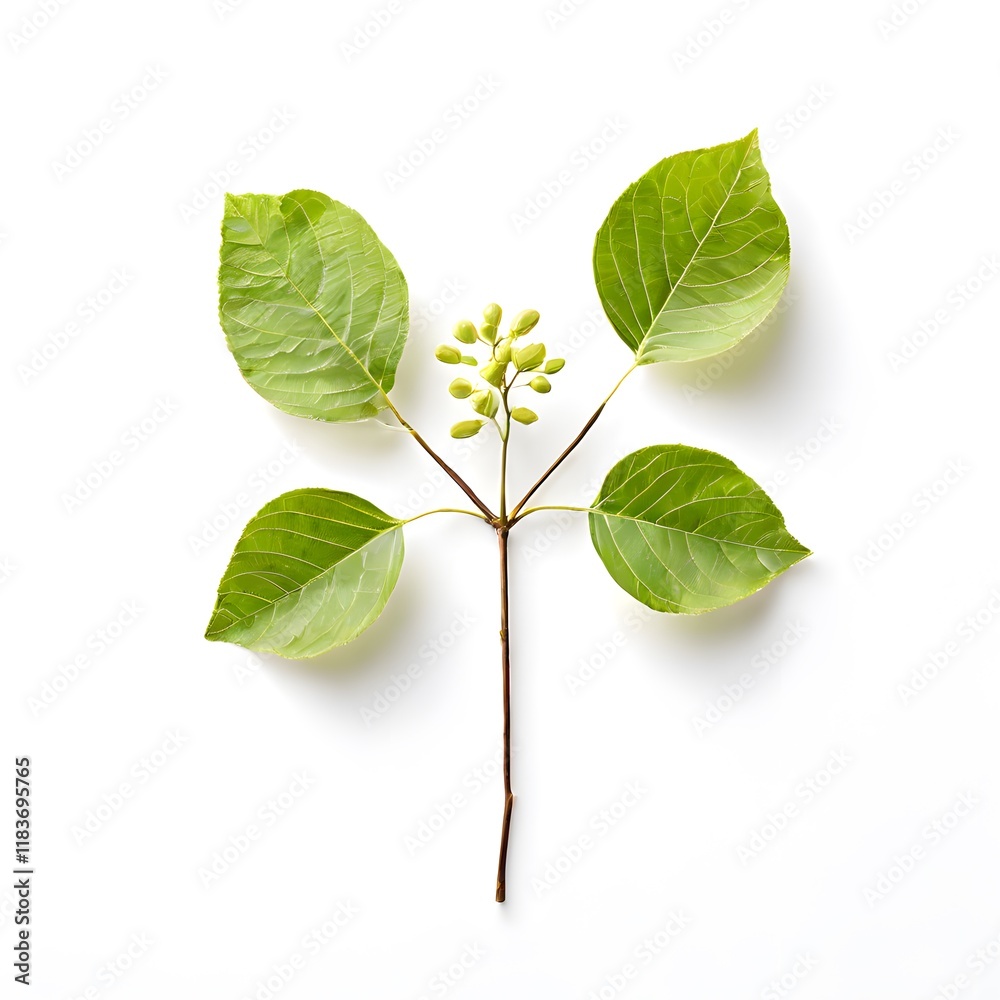 Fototapeta premium A beautiful green bush tree isolated on a white background