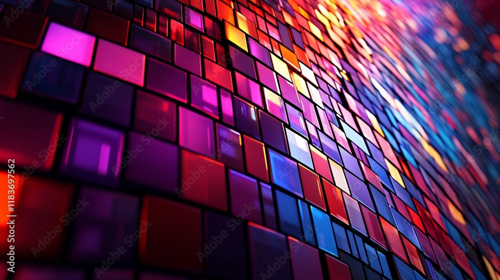 Abstract colorful glowing squares background. Abstract colorful glowing squares background.
