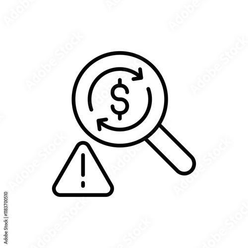 Money laundering inspection outline icons, minimalist vector illustration ,simple transparent graphic element .Isolated on white background