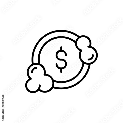 Money laundering outline icons, minimalist vector illustration ,simple transparent graphic element .Isolated on white background