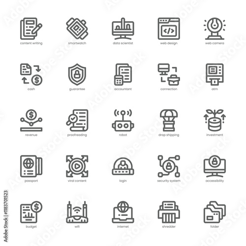 Digital Nomad Icon pack for your website, mobile, presentation, and logo design. Digital Nomad Icon outline design. Vector graphics illustration and editable stroke.