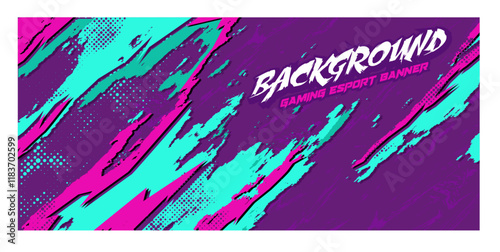 brush gaming banner purple neon Car decal livery wrap abstract stripe sporty paint splash grunge brush thunder storm modern pattern racing motorsport vector design