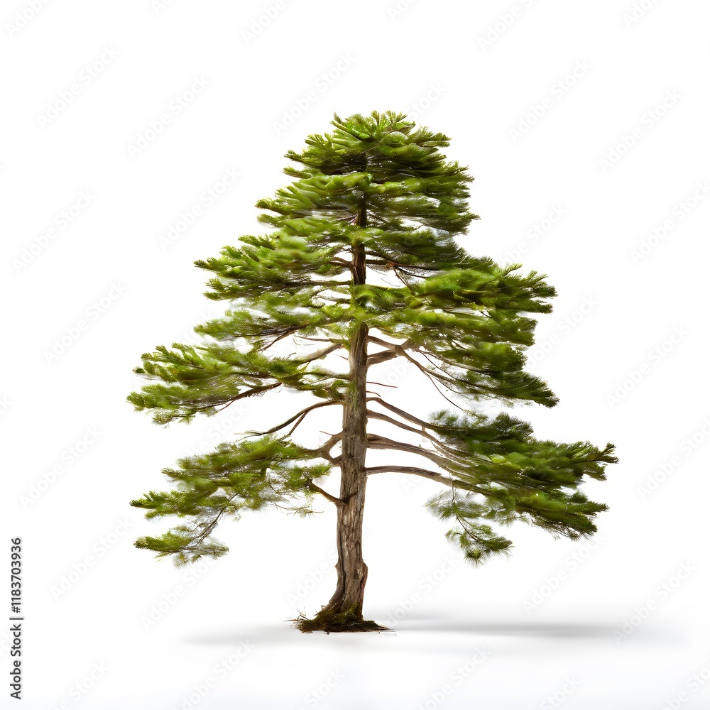 A beautiful green bush tree isolated on a white background A beautiful green bush tree isolated on a white background