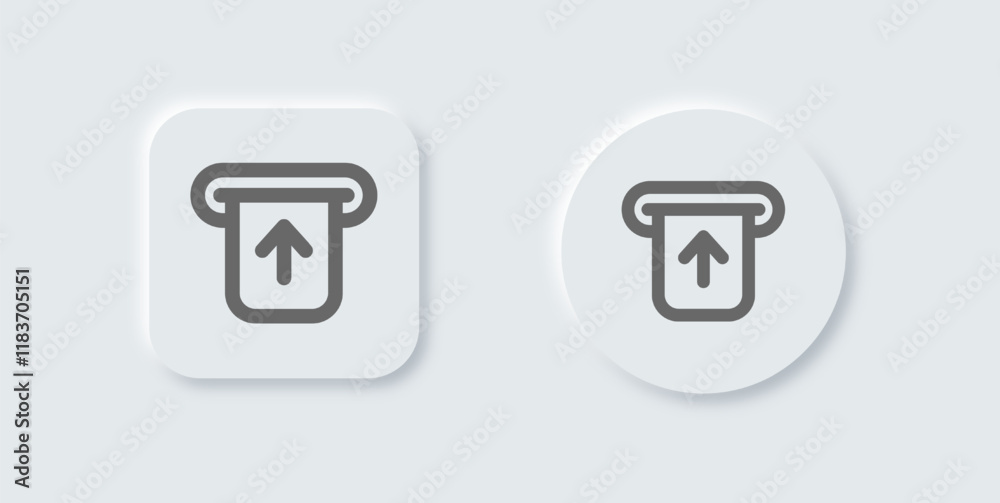 Deposit line icon in neomorphic design style. Payment signs vector illustration. Deposit line icon in neomorphic design style. Payment signs vector illustration.