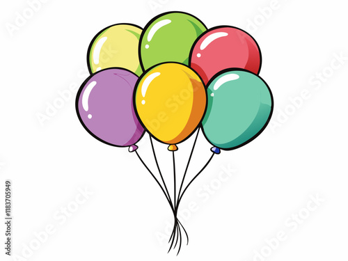 Colorful Party Balloons Festive, Happy, Celebration, Joyful, Bright