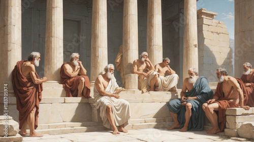 Ancient Greek philosophers discussing