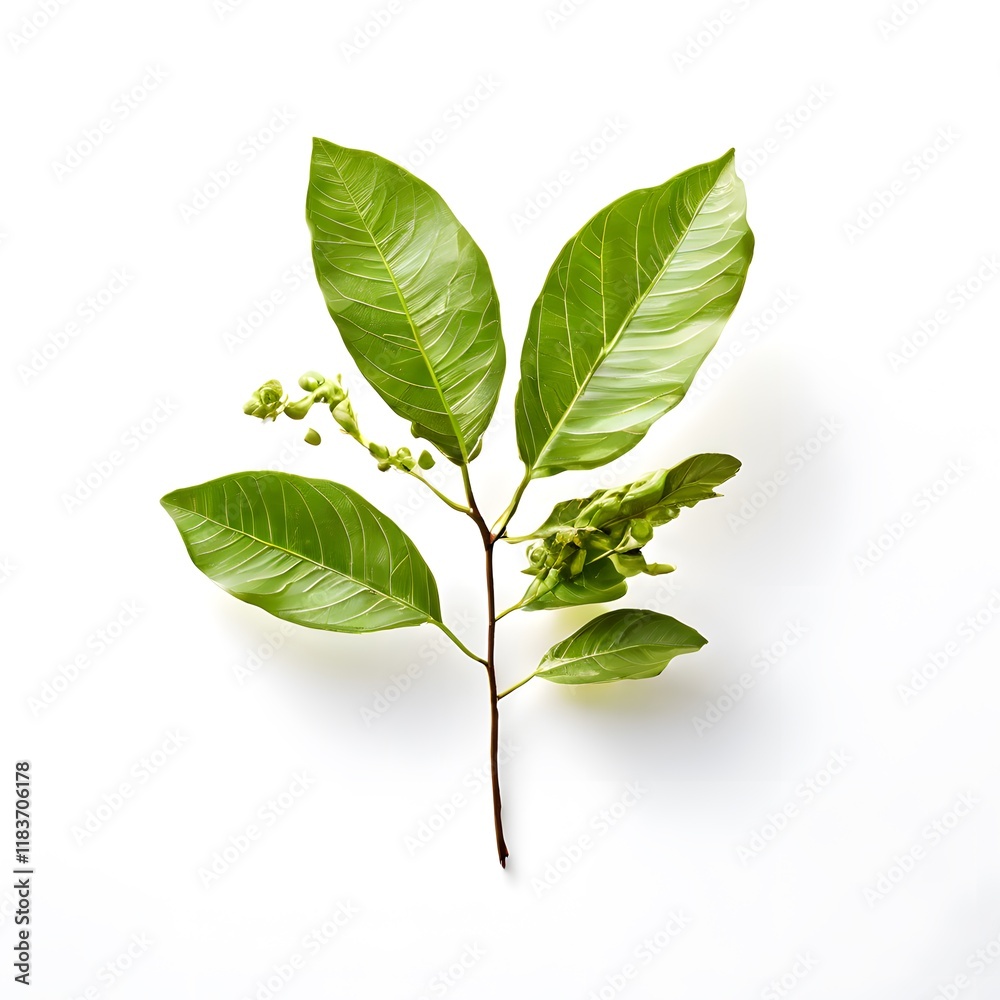 Fototapeta premium A beautiful green bush tree isolated on a white background