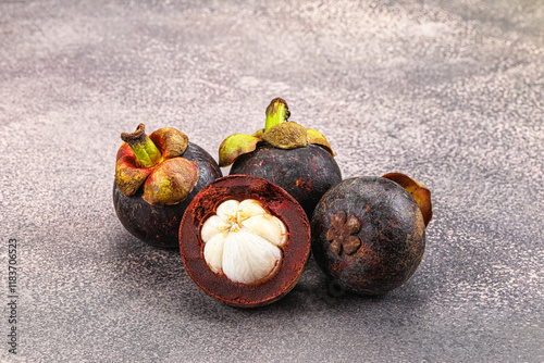 Sweet purple organic tropical mangosteen