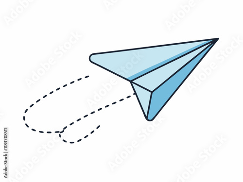 Paper Airplane Flight Path, Journey, Blue, Origami, Travel, Sending