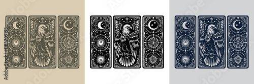 eagle playing card tattoo design