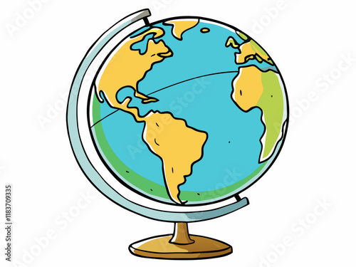 World Globe Earth Map, Continents, Geography, Exploration, Education