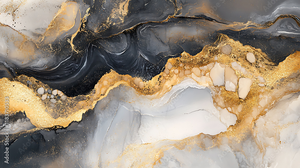 Obraz premium Natural black marble texture background, based on