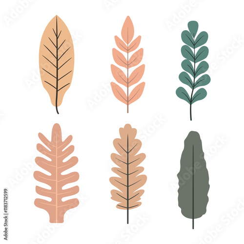 Element Set of Autumn Leaf Leaves Foliage Plant Decoration in the Park