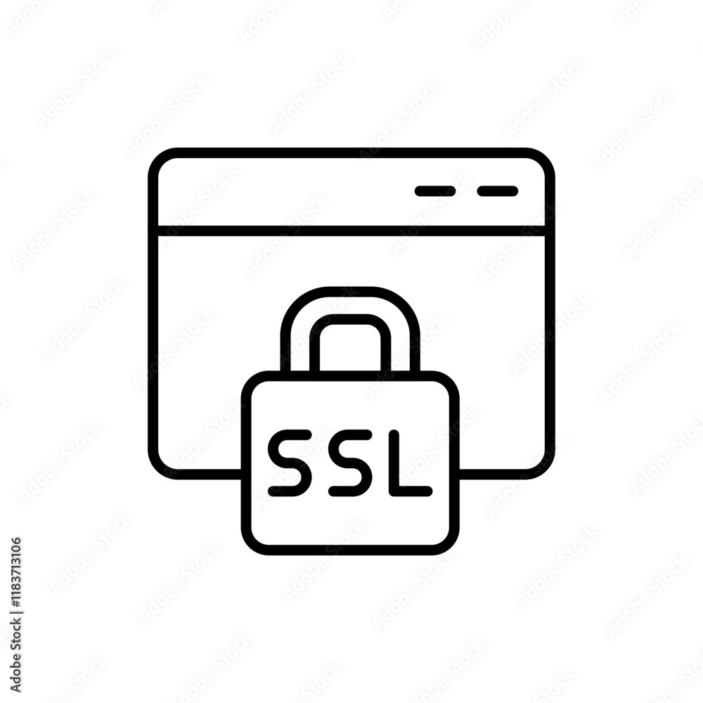 SSL Certificate outline icons, minimalist vector illustration ,simple transparent graphic element .Isolated on white background SSL Certificate outline icons, minimalist vector illustration ,simple transparent graphic element .Isolated on white background