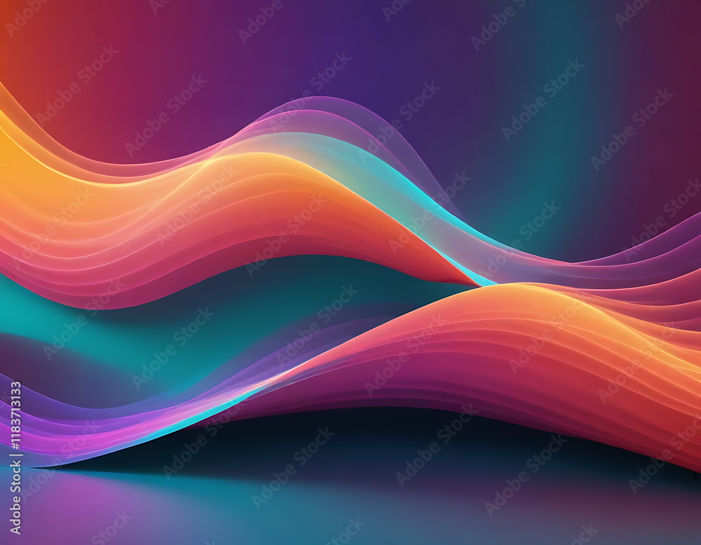 Abstract energy waves in bright, electric colors. Abstract energy waves in bright, electric colors.