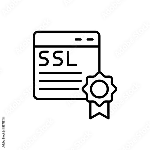 SSL Certificate outline icons, minimalist vector illustration ,simple transparent graphic element .Isolated on white background