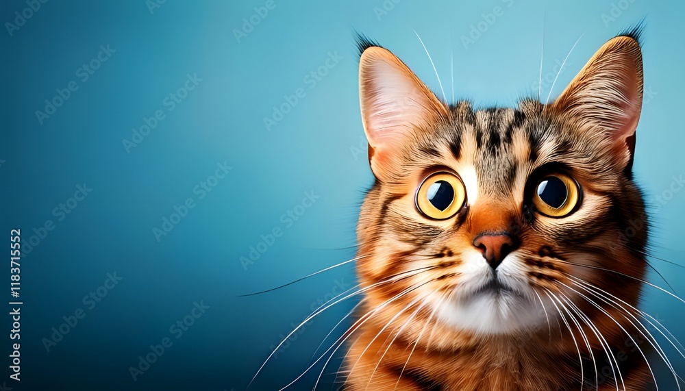 Fototapeta premium Close-up of a scared cat's face
