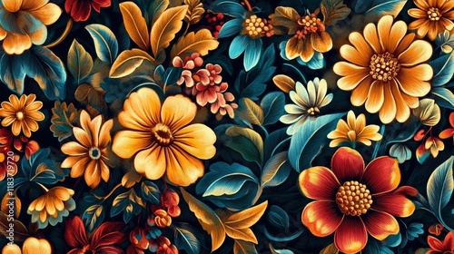Neon Watercolor Colorful Floral Background