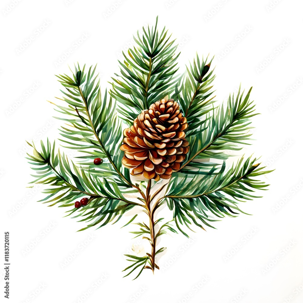Fototapeta premium A beautiful green bush tree isolated on a white background