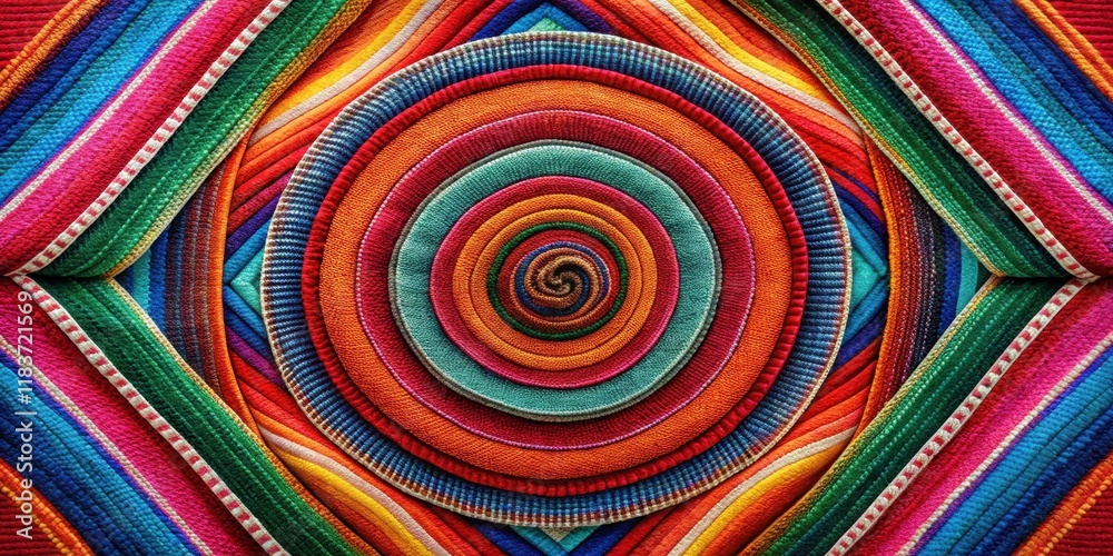 Traditional Mexican Vortex Pattern , abstract design, woven textiles Traditional Mexican Vortex Pattern , abstract design, woven textiles