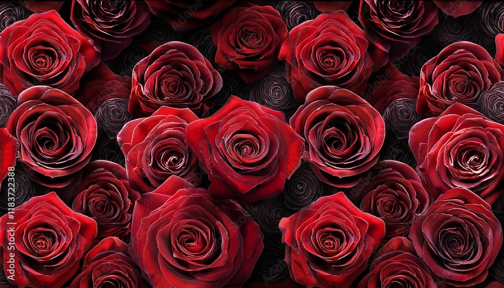 Romantic Smoke: A Seamless Pattern of Red Roses in Soft Haze Romantic Smoke: A Seamless Pattern of Red Roses in Soft Haze