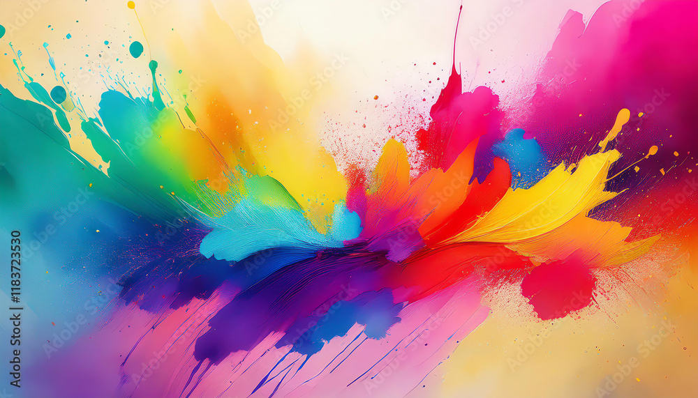 A vibrant explosion of colors blends harmoniously, showcasing an artistic splash that evokes creativity and joy. A vibrant explosion of colors blends harmoniously, showcasing an artistic splash that evokes creativity and joy.