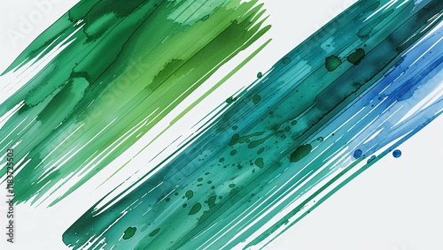 Futuristic abstract colorful green and blue glass texture with light lines
