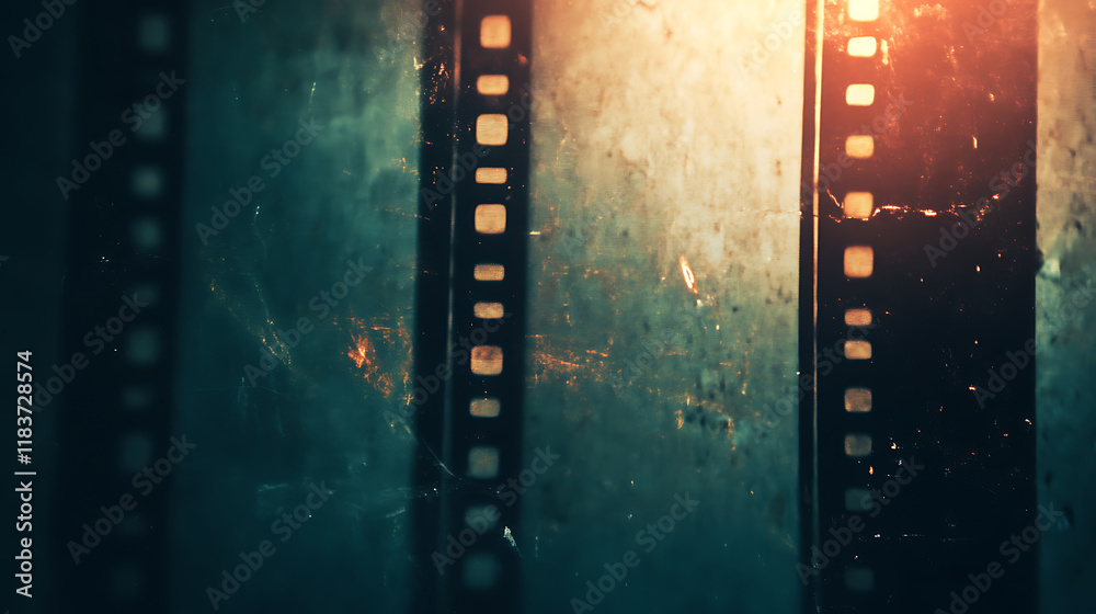 Obraz premium Background of retro film overly, image with scratch, dust and light leaks, use as a overlay effect